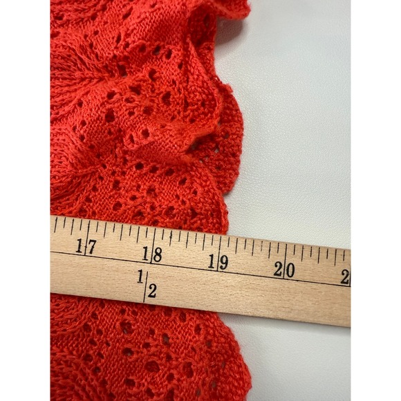 Free People Coral Crochet Knit Lace Bell Sleeve Boho Shirt Womens XSmall - Picture 7 of 9